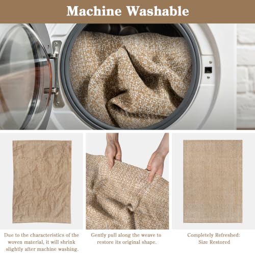 Collive Boho Living Room Area Rugs, 5 X 8 ft Washable Moder Bedroom Rug - color: Tan/Cream, size: 5' x 8' (Rectangular)