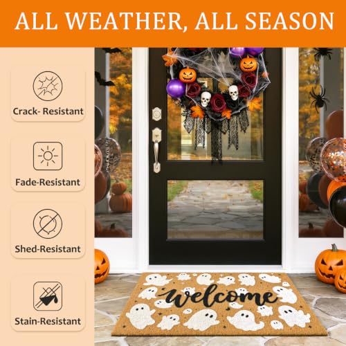 Halloween Welcome Mat Spooky Non-Slip Front Door Mat, 17x29 in - color: 1- Spooky