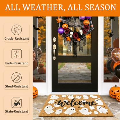 Halloween Welcome Mat Spooky Non-Slip Front Door Mat, 17x29 in - color: 1- Spooky
