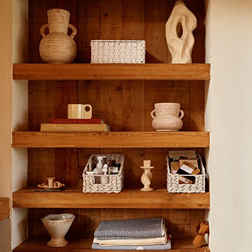 GRANNY SAYS Wicker Baskets with Lids, Woven Storage Basket with Lid - color: Butter Milk, size: 3 Pack