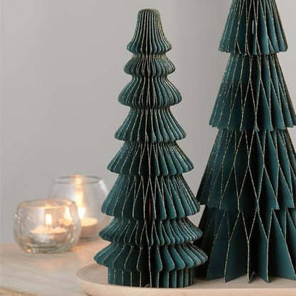 Set of 3 Honeycomb Paper Pine Forest Trees (Medium Set 3 Pine) - color: Medium Set 3 Pine