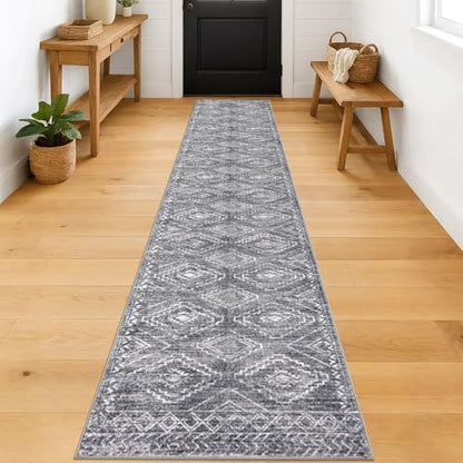 KILOCOCO Hallway Runner 2x12 ft Washable Runner Rug Non Slip, Grey - color: Grey, size: 2' x 12' (Runner)