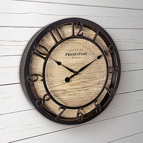 Presentime 10" Farmhouse Series Wall Clock - color: Oil Rubbed Bronze, size: 10 inch