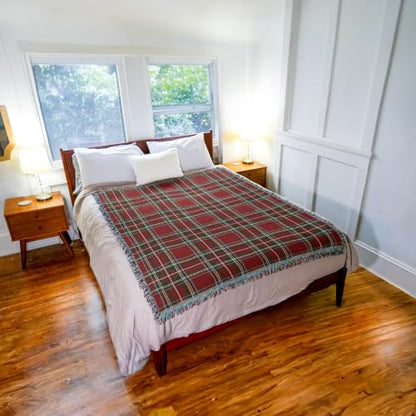 Pure Country Weavers Plaid Blanket Stewart Royal Tartan - Patterns Gift Tapestry Throw Woven from Cotton - Made in the USA (72x54) - color: Stewart Royal