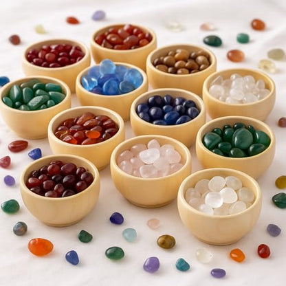 ZENFUN 20 Pack Wooden Pinch Bowls, Mini Unfinished Bowl Set for DIY Crafts, 1.5 oz Condiment Bowls, Small Round Bowl for Sorting, Dipping Sauce, Nuts, Spice, Candy, 1.1 x 2.1 Inches
