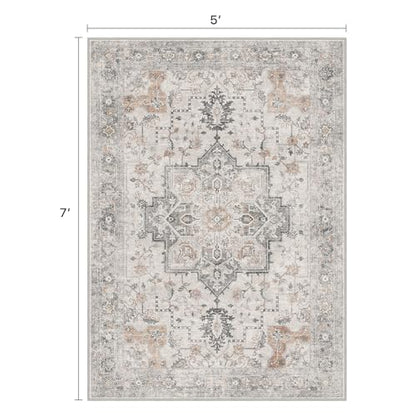 BESBLEE 5x7 Area Rug for Living Room,Washable Non Slip, Light Taupe Brown - color: Light Taupe Brown, size: 5' x 7' (Rectangular)