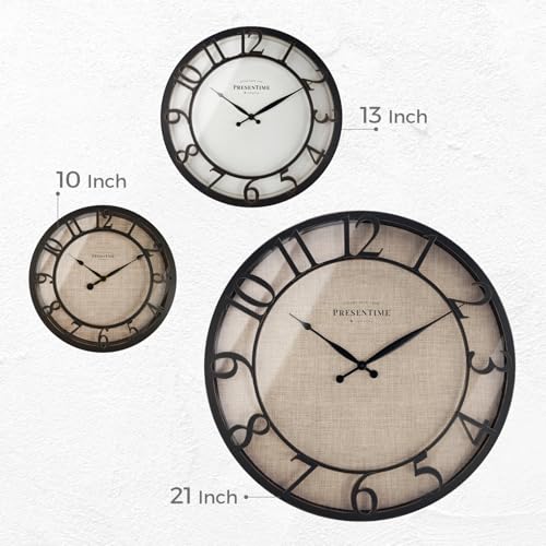 Presentime 21" Farmhouse Series Wall Clock - color: Oil Rubbed Bronze / Antique White, size: 21 inch