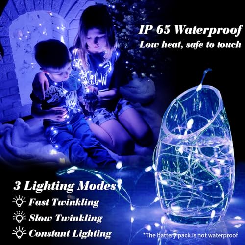 ZGWJ 12 Pack Blue Fairy Lights, Mini String Lights - color: Blue, size: 12P