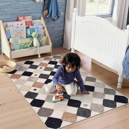 jinchan 3x5 Washable Playroom Rug for Kids Room Classroom Rug Marble - color: Diamond Marble, size: 3' x 5' (Rectangular)
