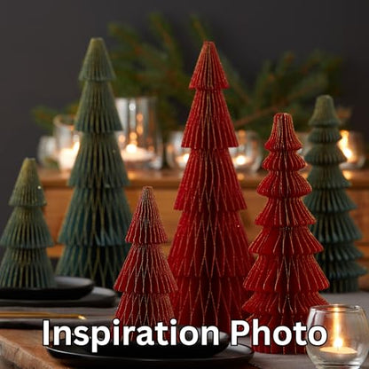 Your Heart's Content Set of 3 Red Honeycomb Paper Trees (Medium Set 3 Red) - color: Medium Set 3 Red