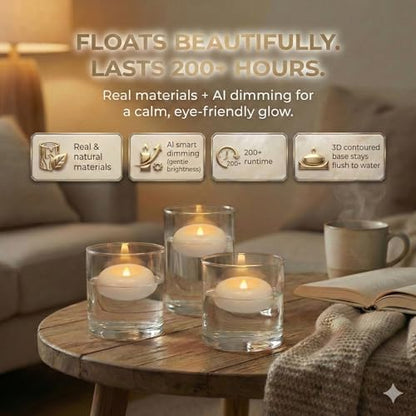 Aignis 48 Flameless LED Candles, 2.2-Inch Plastic Battery Operated Tealights, Glow Time Over 200 Hours, Cozy Romantic White Light, Suitable for Pool/Bathtub/Hot Bath/Wedding Centerpiece Decor - size: Mini 48