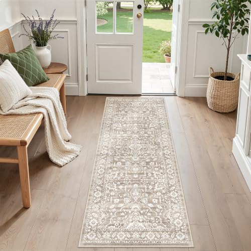 Soalmost Runner Rug Non-Slip for Kitchen 2x5, Washable Soft Hallway Rug - color: Light Brown, size: 2' x 5' (Runner)