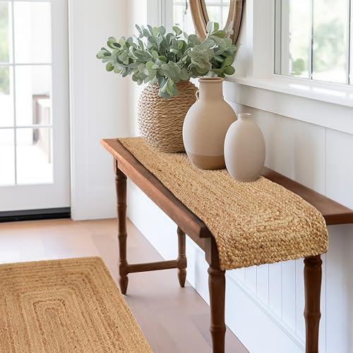 COTTON CRAFT Jute Braided Table Runner - 13x36 inches Natural Table Runner - color: Natural, size: 13x36 Inches