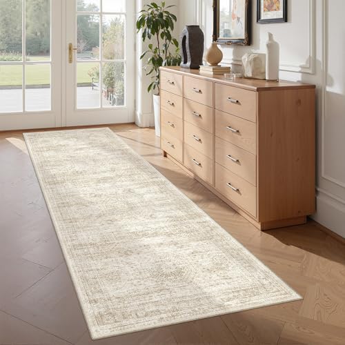 2x6 Runner Rug Non Slip,Washable Hallway Runner Rug,Beige - color: Beige/Ivory, size: 2' x 6' (Runner)