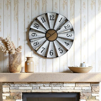Vantic 24'' Windmill Large Wall Clock, Distressed Metal Clock - size: 24