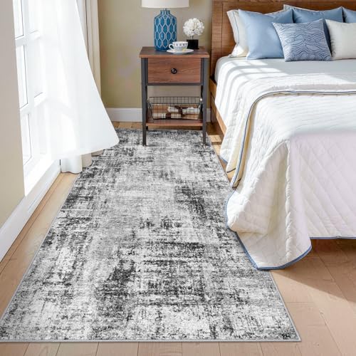 Runners for Hallways 3x8ft: Modern Abstract Washable Area Rug Black - color: Black, size: 3' x 8' (Runner)