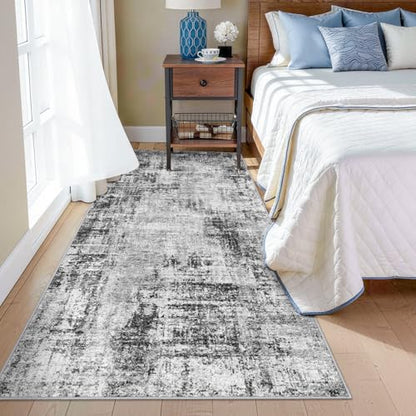 Runners for Hallways 3x8ft: Modern Abstract Washable Area Rug Black - color: Black, size: 3' x 8' (Runner)