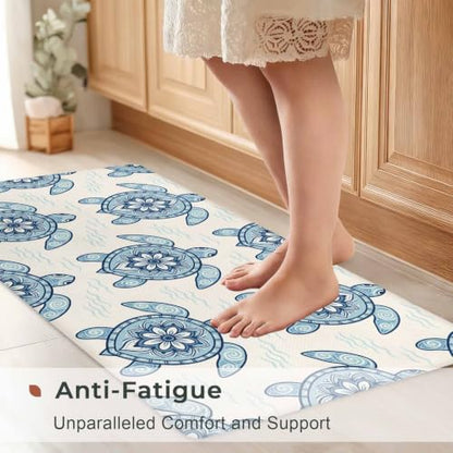 Sea Turtle Kitchen Comfort Mat 36x20in Anti-Fatigue Kitchen Mats - color: Sea Turtle
