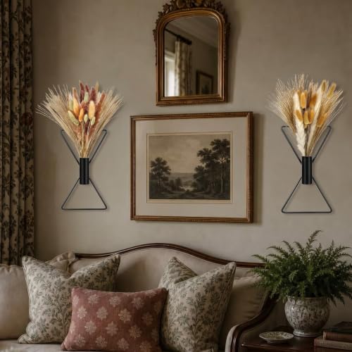 Peryiter Black 2 Pcs Boho Wall Decor Metal Wall Art, X Shape - color: Black, style: X Shape