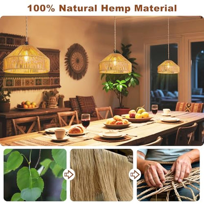 Maliralt Hanging Lamps Rattan Pendant Light Hanging Lights 16.4ft Plug in Cord Pendant Light Fixture Plug Into Wall Outlet Pendant Lighting with On Off Switch for Bedroom Living (Mongolian Yurt) - size: 12.8 Inch - Mongolian Yurt