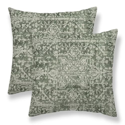 Sage Green Boho Pillow Covers 16 x 16 Inch Set of 2 - color: Sage Green Boho, size: 16" x 16" (Pack of 2)