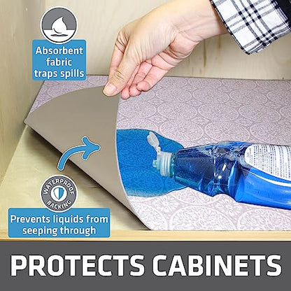 Drymate Premium XL Under Sink Mat, Waterproof Liners, 24”x59”, Tan - color: Tan Global, size: 24"W x 59"L
