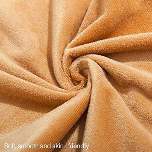 NTBAY Toddler Velvet Pillowcases, Set of 2, Zipper, Camel - color: Camel, size: 18" x 13" (Pack of 2)