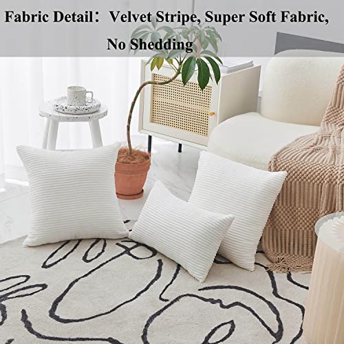 Home Brilliant White 16x16 Throw Pillow Covers Set of 2 Accent Decorative Pillow Covers Nursing Pillow Cover Pillow Cases for Couch Patio Sofa, 40x40 cm, 16 x 16 Inch, Creamy White - color: Creamy White, size: 16" x 16" (Pack of 2)