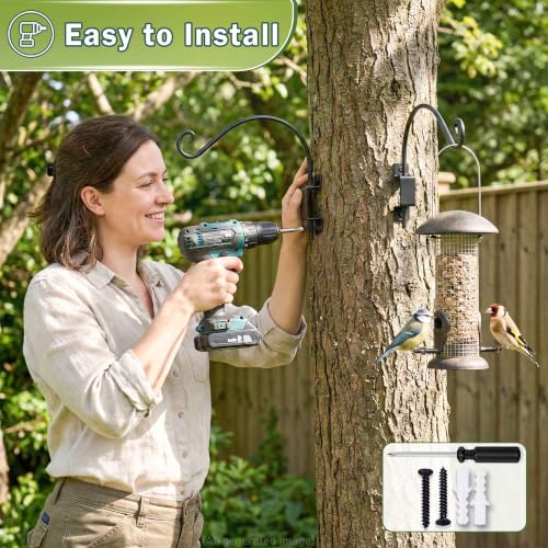 Swivel Bird Feeder Hanger Outdoor: 16 Inch Heavy-Duty Plant Bracket - size: 16 Inch