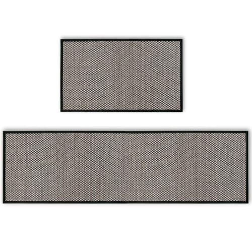 Artoid Mode Non-Skid Kitchen Rugs and Mats Set of 2-17x29 + 17x60 - color: Black, size: 17" x 29" /17" x 60"