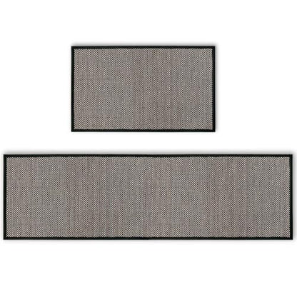 Artoid Mode Non-Skid Kitchen Rugs and Mats Set of 2-17x29 + 17x60 - color: Black, size: 17" x 29" /17" x 60"