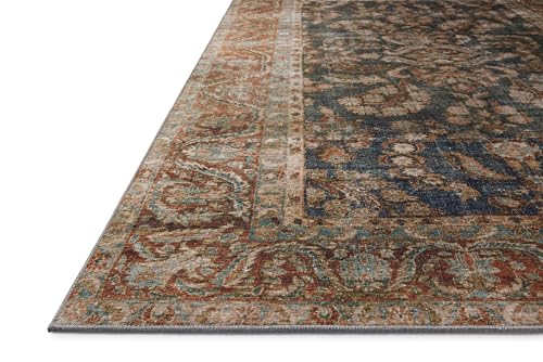 Loloi Chris Loves Julia Jules Ocean/Spice 7'-6" x 9'-6" Area Rug - color: Ocean / Spice, size: 7'6" x 9'6" (Rectangular)