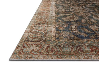 Loloi Chris Loves Julia Jules Ocean/Spice 2'-6" x 7'-6" Runner Rug - color: Ocean / Spice, size: 2'6" x 7'6" (Rectangular)