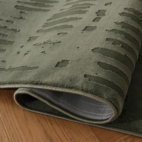 Revival Rugs Shell 7'x9' Area Rugs - Washable, Medium Pile, Green - color: Green, size: 6'7" x 9' (Rectangular)