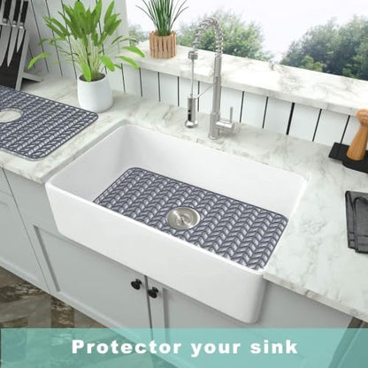 AWOKE Sink Protectors for Kitchen Sink 26x14in Center Drain Sink Mat - size: 26 x 14 Center Drain