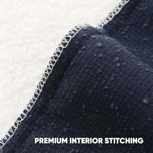 HAUSSY Pack of 2 Boucle Textured Throw Pillow Covers 22x22 Inch, Navy Blue - color: Navy Blue, size: 22" x 22" (Pack of 2)