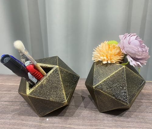 Geometric Bookends Black-Gold Bookstopper Heavy Duty Book Ends Decor