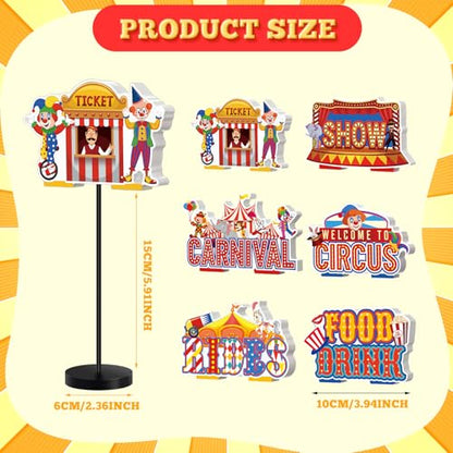 DoubleFill 6 Pcs Carnival Party Decoration for Table Centerpieces - style: Carnival Circus