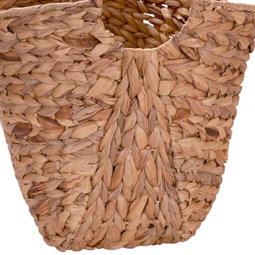 Household Essentials ML-4002 Tall Water Hyacinth Wicker Basket with Handles | Natural, Brown, Natural - color: Natural Hyacinth