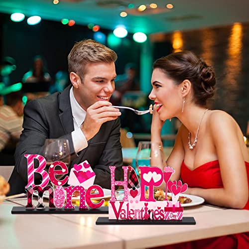 Valentine's Day Decorations Romantic Tabletop Centerpiece Signs Love Wooden Table Sign Valentines Decorations for Home Decor Gift Dining Room Table Wedding Anniversary Party - style: Valentines decorations