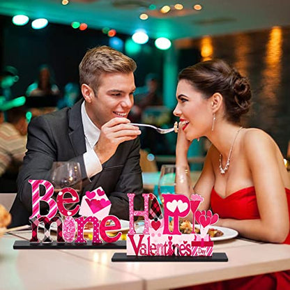 Valentine's Day Decorations Romantic Tabletop Centerpiece Signs Love Wooden Table Sign Valentines Decorations for Home Decor Gift Dining Room Table Wedding Anniversary Party - style: Valentines decorations