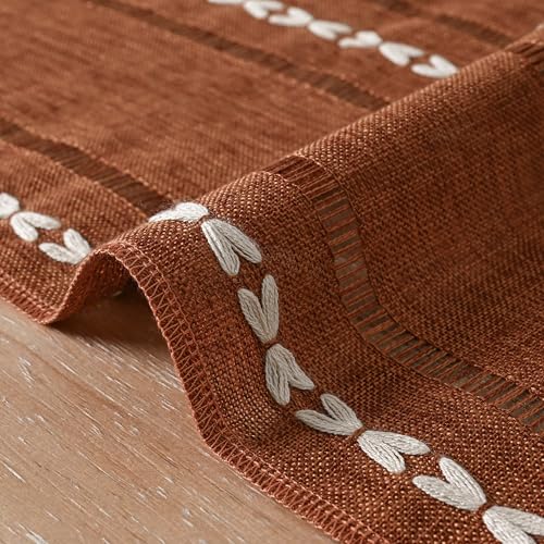 Artoid Mode Caramel Rustic Cotton Linen Table Runner 13x60 Inch - color: Caramel, size: 13" x 60"