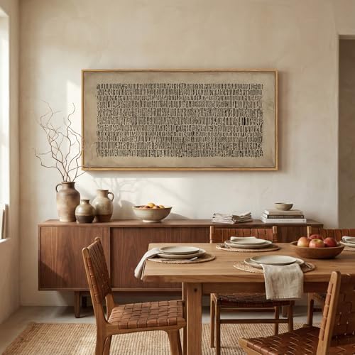 Large Framed Wabi Sabi Abstract Wall Art for Living Room, 60x30 Inch - color: Brown Black, size: 60"L x 30"W