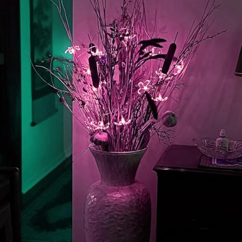 USB & Battery Powered Pink Cherry Blossom Flower String Lights Party Decor - color: Pink