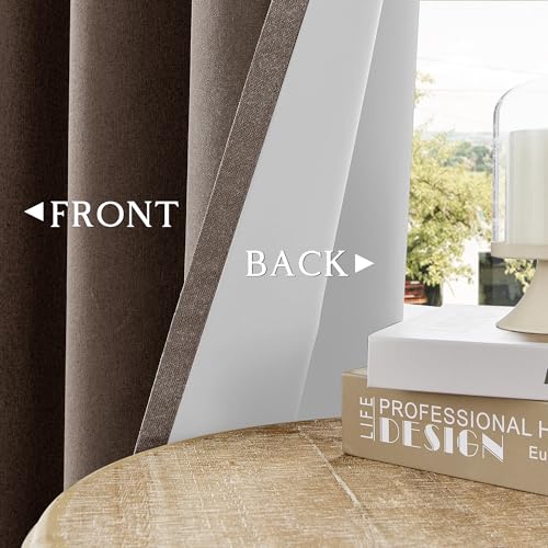 ChrisDowa Brown Blackout Curtains 45 Inches Long 2 Panels for Bedroom - color: Brown, size: 52"W x 45"L (Pack of 2)