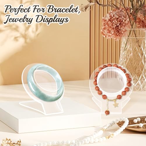 12 Pcs Acrylic Bracelet Displays Stands Clear Jewelry Display Holder Bangle Organizer Rack Bracelet Storage Showcase for Home Store
