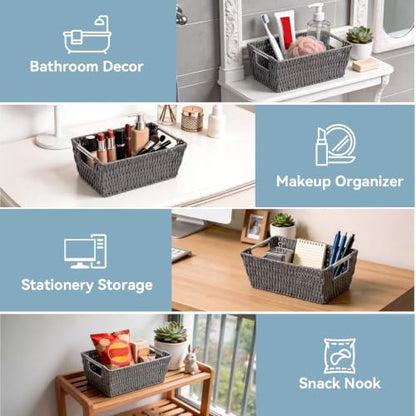 Whitmor Rattique Small Shelf Tote Grey - color: Gray, size: Small