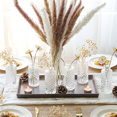 ComSaf Small Glass Bud Vases in Bulk, 6 Pack for Centerpieces, Clear - color: Clear, size: 6 Pcs