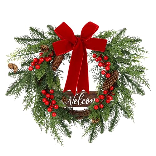 Christmas Wreaths for Front Door Decor Flower, 20" Winter - color: Wreaths 1