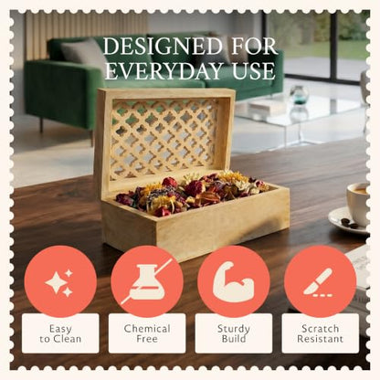 Mela Artisans Trellis Mango Wood Storage Box - Whitewash, 7.5x4.5 in - color: Whitewash, size: Medium